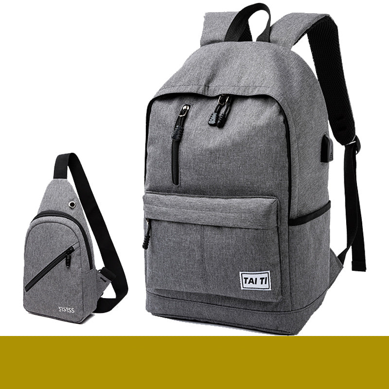Backpack Men's Backpack Large Capacity Large Junior High School Student School Bag Simple