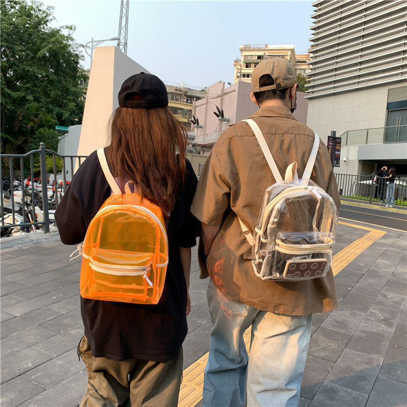 Transparent Backpack Electric Syllable Beach Plastic Backpack School Bag