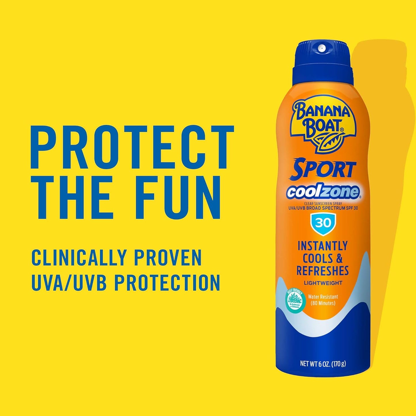 Sport Cool Zone SPF 30 Sunscreen Spray Twin Pack | Sport Sunscreen Spray SPF 30, Clear Sunscreen Spray, Sunscreen Spray SPF 30, Oxybenzone Free Sunscreen Pack, 6Oz Each