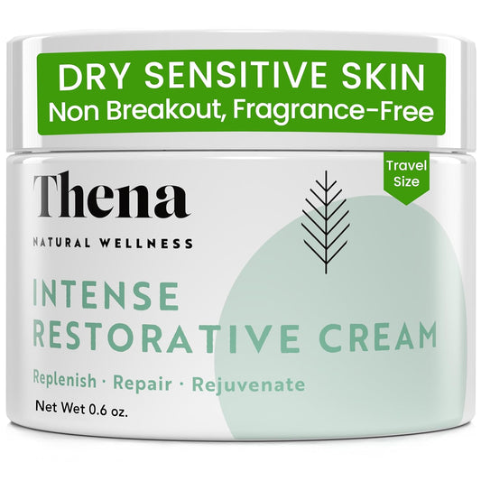Organic Hydrating & Restorative Face Cream, Fragrance-Free Facial Moisturizer Lotion for Dry, Sensitive Skin with Colloidal Oatmeal, Barrier Repair Ceramides & Anti-Aging Peptides, Travel Size