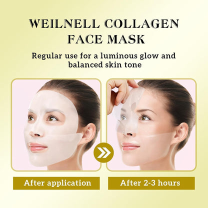 Bio-Collagen Real Deep Mask 34Gx17Ea, Deep Collagen Anti-Wrinkle Lifting Overnight Mask, Hydrating Hydrogel Mask with Low Molecular Weight Collagen - Pore Minimizing, Elasticity, Firming, Moisturizing